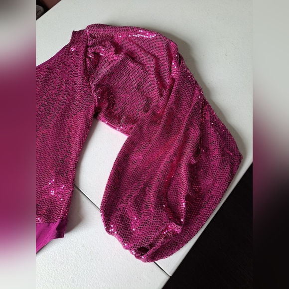 Living the Dream Sequin Bodysuit Fashion Nova Fuchsia - Picture 4 of 8